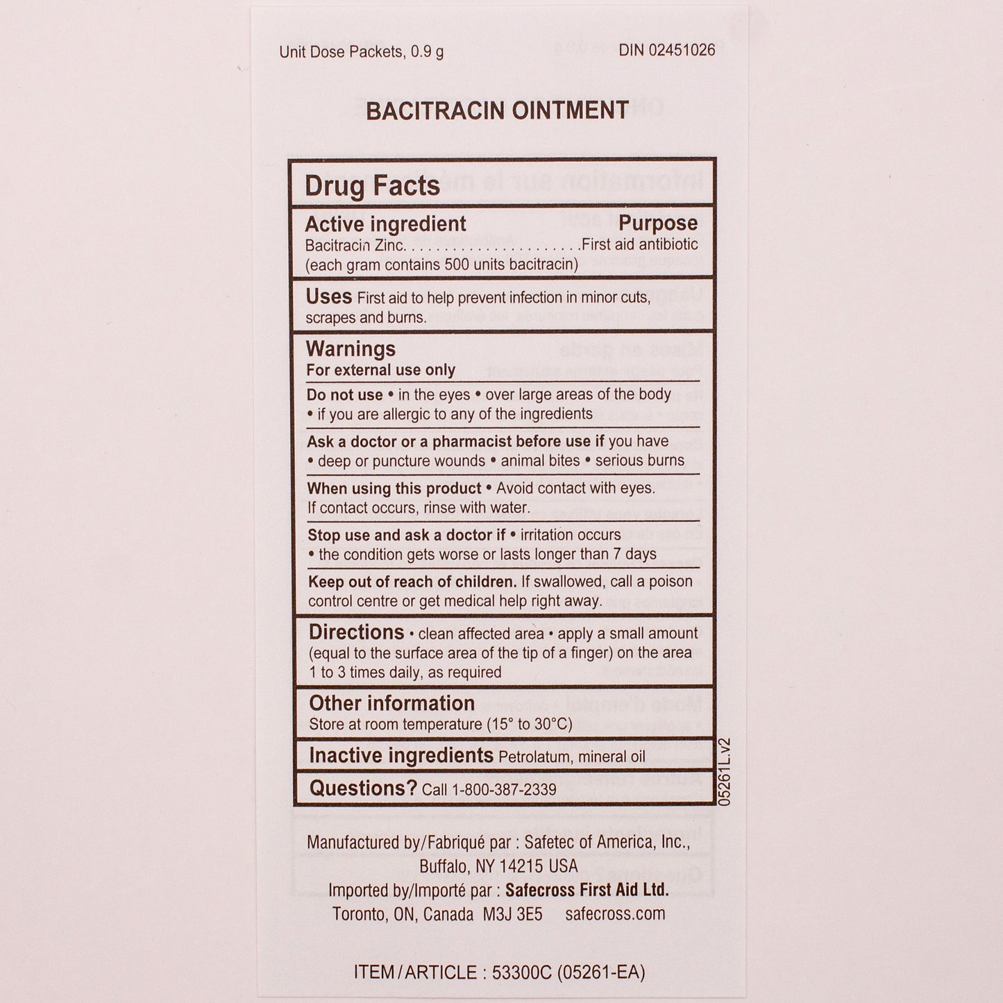 Onguent antiobiotique zinc - Trousses de Premiers Soins GM