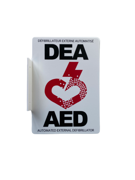 Enseigne murale bilingue pour DEA - Trousses de Premiers Soins GM
