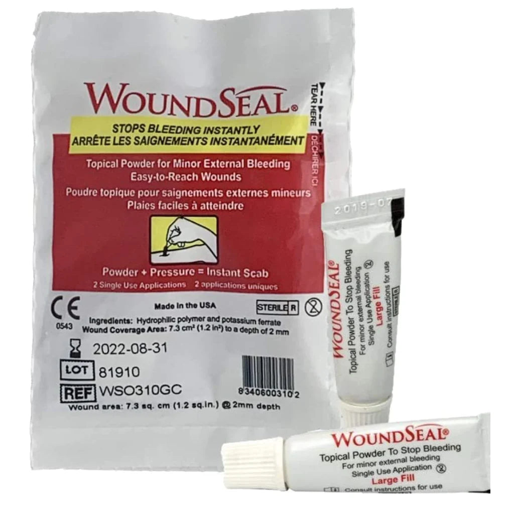 Poudre arrête saignement Woundseal - Trousses de Premiers Soins GM