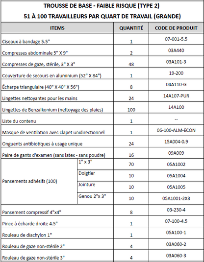 Trousse premiers soins complète- 51 à 100 Pers. -  En Nylon - Trousses de Premiers Soins GM
